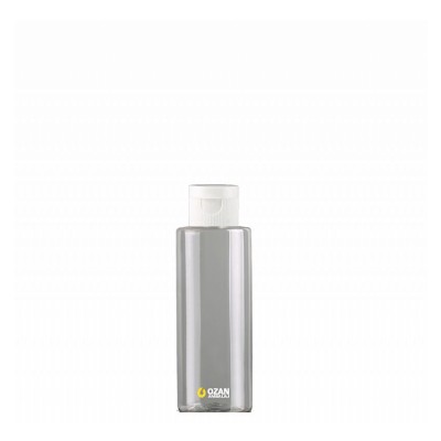 100 ml Toptan �effaf Silindir Pet �i�e Beyaz Fliptop Kapak