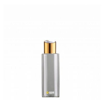 100 ml Toptan �effaf Silindir Pet �i�e Gold Beyaz Disctop Kapak
