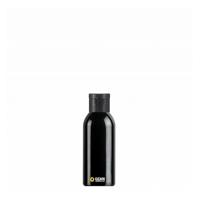 100 ml Toptan Siyah Pet �i�e Siyah Fliptop Kapak