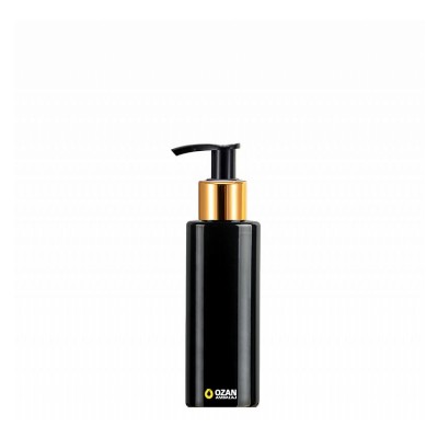 100 ml Toptan Siyah Silindir Pet �i�e Gold Siyah Losyon S�v� Sabun Pompas�