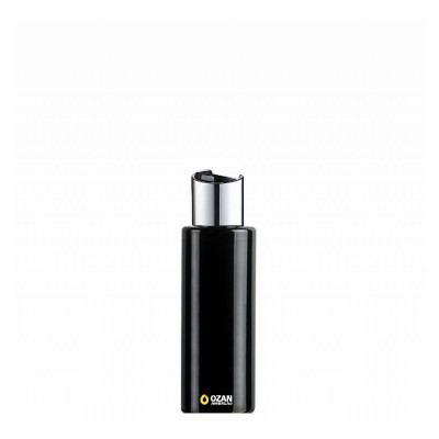 100 ml Toptan Siyah Silindir Pet �i�e G�m�� Siyah Disctop Kapak