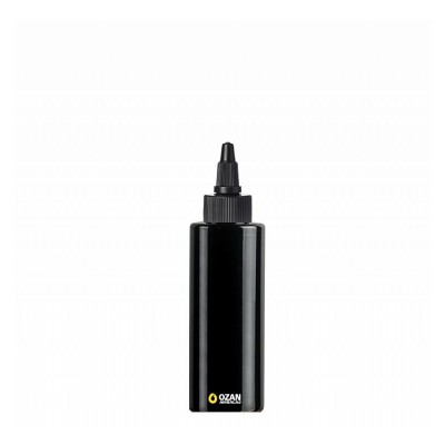 100 ml Toptan Siyah Silindir Pet �i�e Siyah Asans�r Kapak