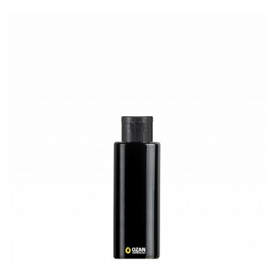 100 ml Toptan Siyah Silindir Pet �i�e Siyah Fliptop Kapak