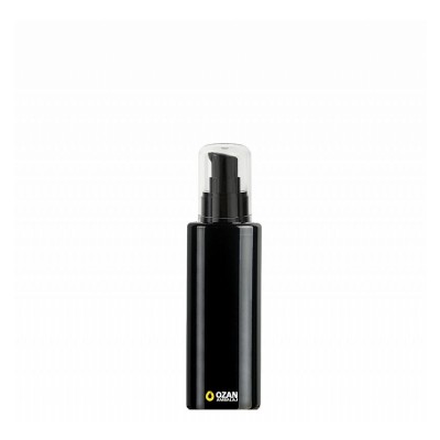 100 ml Toptan Siyah Silindir Pet �i�e Siyah Krem Pompas�