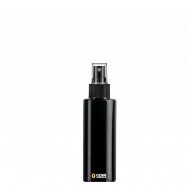 100 ml Toptan Siyah Silindir Pet �i�e Siyah Parmak Spreyli 