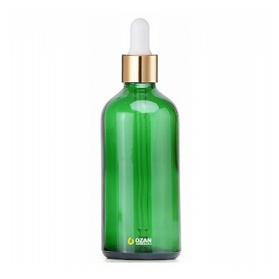 100 ml Ye�il Cam �i�e Gold Beyaz Damlal�k