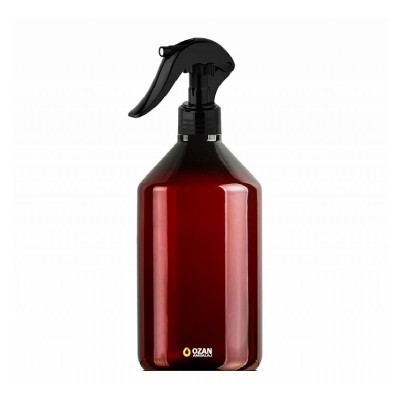 1000 ml Amber Pet Konik �i�e Siyah Trigger Spreyli Toptan