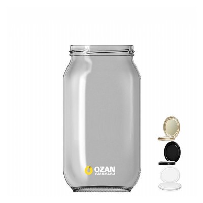1000 ml Pa�abah�e �effaf Konserve Kavanozu Metal Kapakl�