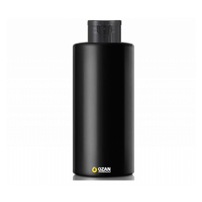 1000 ml Siyah Polietilen �i�e Siyah Fliptop Kapakl� Silindir HDPE �i�e