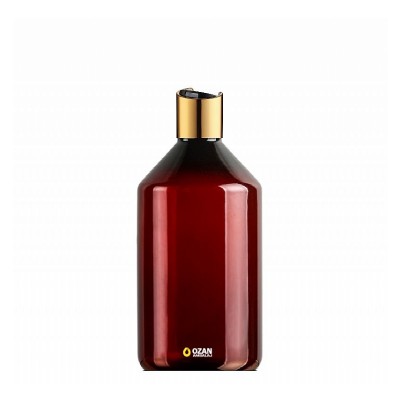 1000 ml Toptan Amber Konik Pet �i�e Gold Siyah Disctop