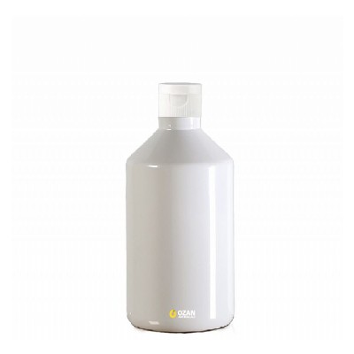1000 ml Toptan Beyaz Konik Pet �i�e Beyaz Fliptop Kapak