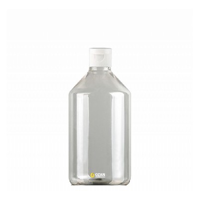 1000 ml Toptan �effaf Konik Pet �i�e Beyaz Fliptop Kapak