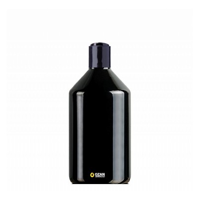 1000 ml Toptan Siyah Konik Pet �i�e Siyah Disctop