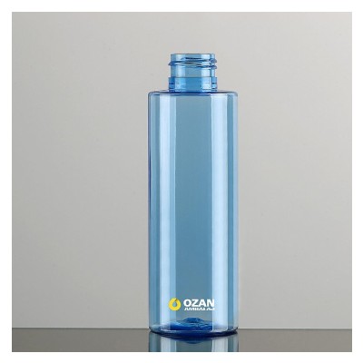 150 ml A��k Mavi Silindir K�t Plastik Pet �i�e Siyah Parmak Sprey ve Siyah Disctop Kapak