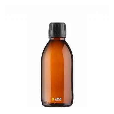 150 ml Amber Cam Ecza �urup �i�esi Siyah Kilitli Kapak 28 pp