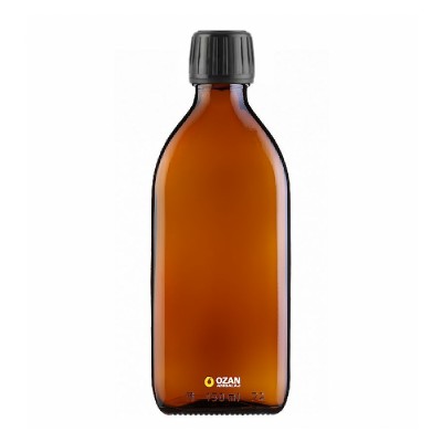 150 ml Amber Cam Yats� Ecza �urup �i�esi Beyaz Kilitli Kapak 25 pp