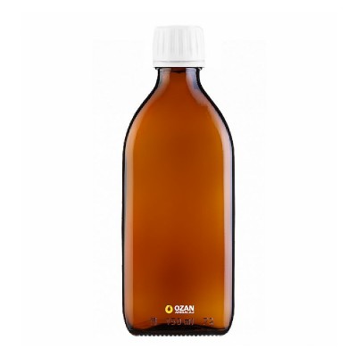 150 ml Amber Cam Yats� Ecza �urup �i�esi Beyaz Kilitli Kapak 25 pp