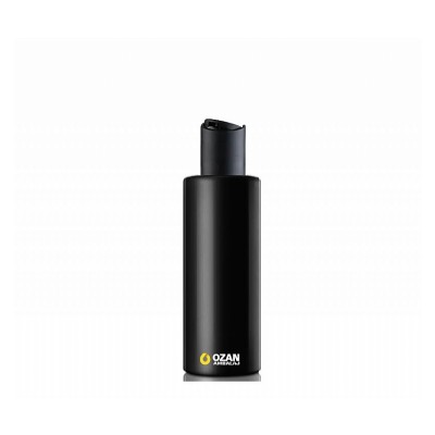 150 ml Siyah Polietilen �i�e Siyah Disctop Kapakl� Silindir HDPE �i�e