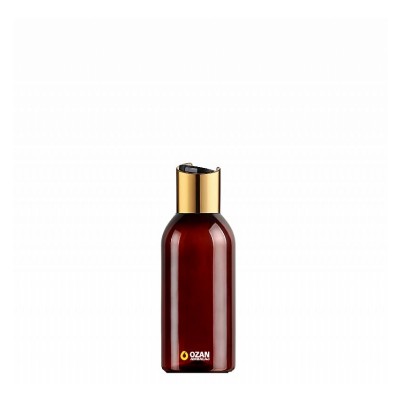 150 ml Toptan Amber Pet �i�e Gold Siyah Disctop Kapak