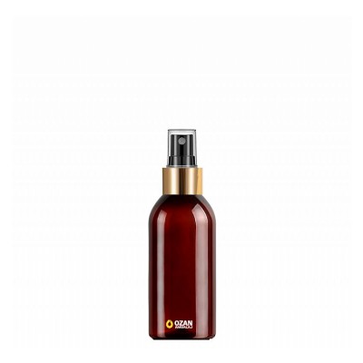150 ml Toptan Amber Pet �i�e Gold Siyah Parmak Spreyli