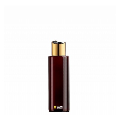 150 ml Toptan Amber Silindir Pet �i�e Gold Siyah Disctop Kapak