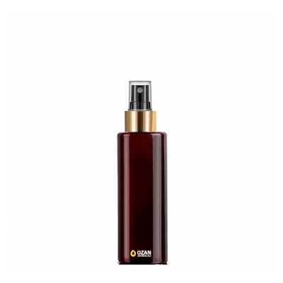 150 ml Toptan Amber Silindir Pet �i�e Gold Siyah Parmak Spreyli