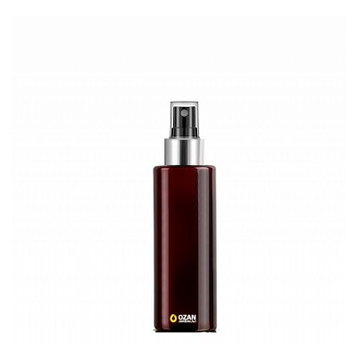 150 ml Toptan Amber Silindir Pet �i�e G�m�� Siyah Parmak Spreyli