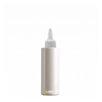 150 ml Toptan Beyaz Silindir Pet �i�e Beyaz Asans�r Kapak
