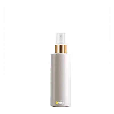 150 ml Toptan Beyaz Silindir Pet �i�e Gold Beyaz Parmak Spreyli