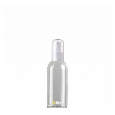 150 ml Toptan �effaf Boston Pet �i�e Beyaz Krem Pompas�