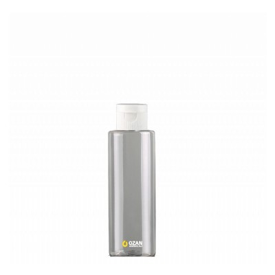 150 ml Toptan �effaf Silindir Pet �i�e Beyaz Fliptop Kapak