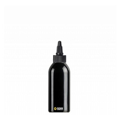 150 ml Toptan Siyah Pet �i�e Siyah Asans�r Kapak