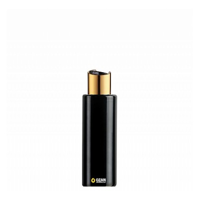 150 ml Toptan Siyah Silindir Pet �i�e Gold Siyah Disctop Kapak
