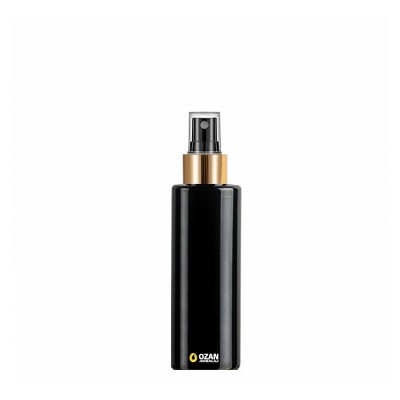 150 ml Toptan Siyah Silindir Pet �i�e Gold Siyah Parmak Spreyli