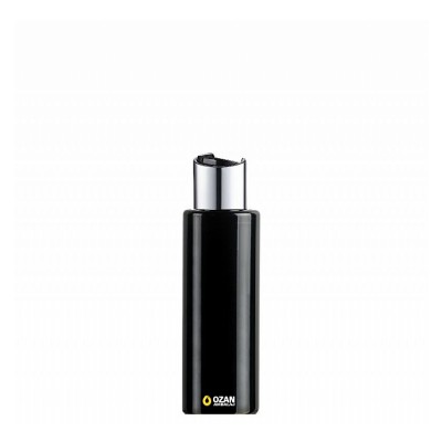 150 ml Toptan Siyah Silindir Pet �i�e G�m�� Siyah Disctop Kapak