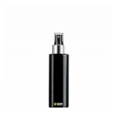 150 ml Toptan Siyah Silindir Pet �i�e G�m�� Siyah Parmak Spreyli