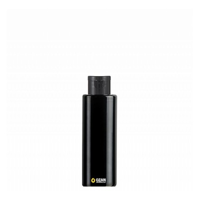 150 ml Toptan Siyah Silindir Pet �i�e Siyah Fliptop Kapak