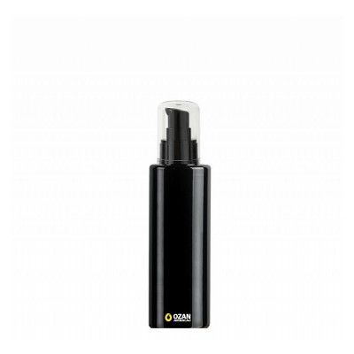 150 ml Toptan Siyah Silindir Pet �i�e Siyah Krem Pompas�