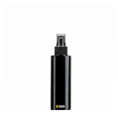 150 ml Toptan Siyah Silindir Pet �i�e Siyah Parmak Spreyli 