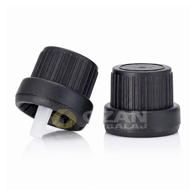 18 ml Dkk �apkal� Siyah Kilitli ��ten Damlal�k Kapak