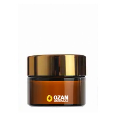 20 ml Amber Cam Krem Kavanozu Gold Kapak Toptan