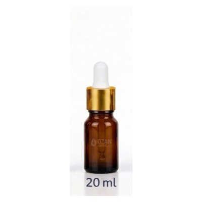 20 ml Amber Cam �i�e Gold Beyaz Damlal�k