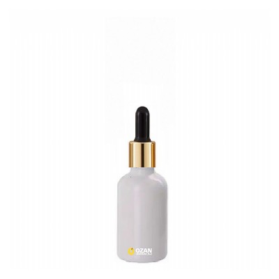 20 ml Beyaz Cam �i�e Gold Siyah Damlal�k Toptan �thal