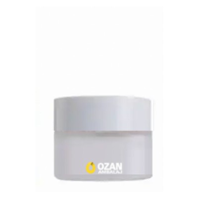 20 ml Buzlu Cam Krem Kavanozu Beyaz Kapak Toptan