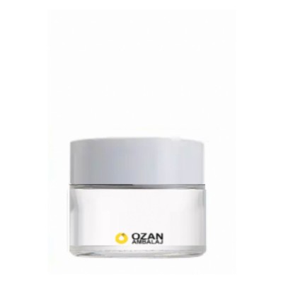 20 ml �effaf Cam Krem Kavanozu Beyaz Kapak Toptan