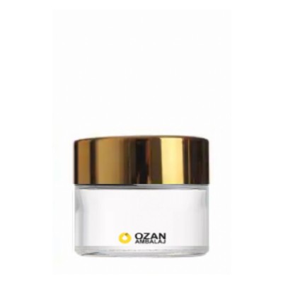 20 ml �effaf Cam Krem Kavanozu Gold Kapak Toptan