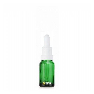 20 ml Ye�il Cam �i�e Beyaz Kilitli Damlal�k