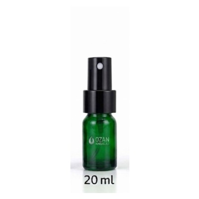 20 ml Ye�il Cam �i�e Siyah Metal Parmak Sprey