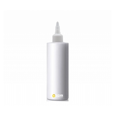 200 ml Beyaz Polietilen �i�e Beyaz Asans�r Kapakl� Silindir HDPE �i�e