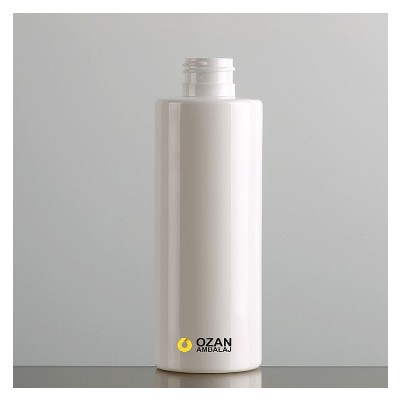 200 ml Beyaz Silindir K�t Plastik Pet �i�e Beyaz Mini Trigger Sprey ve Beyaz Disctop Kapak